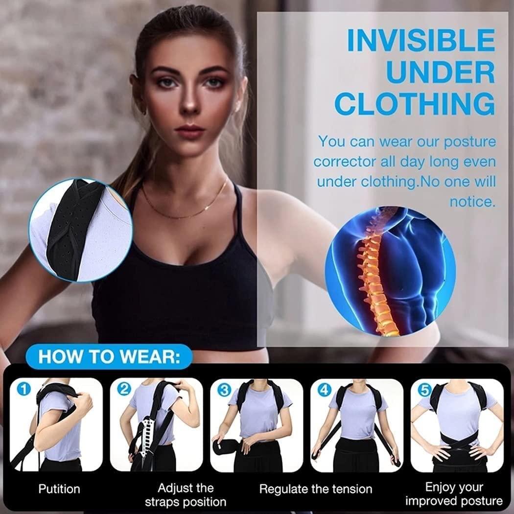 SJHY Posture Corrector Back Brace Metal Back Lumbar Support for Adults Men Women Lumbar Shoulder Posture Correction Pain Relief Back Posture (Size : Medium)