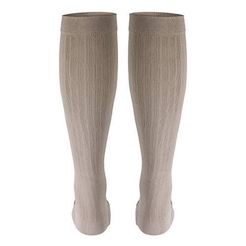 Truform Truform Compression Socks, 8-15 mmHg, Men's Dress Socks, Knee High Over Calf Length, Tan, Small