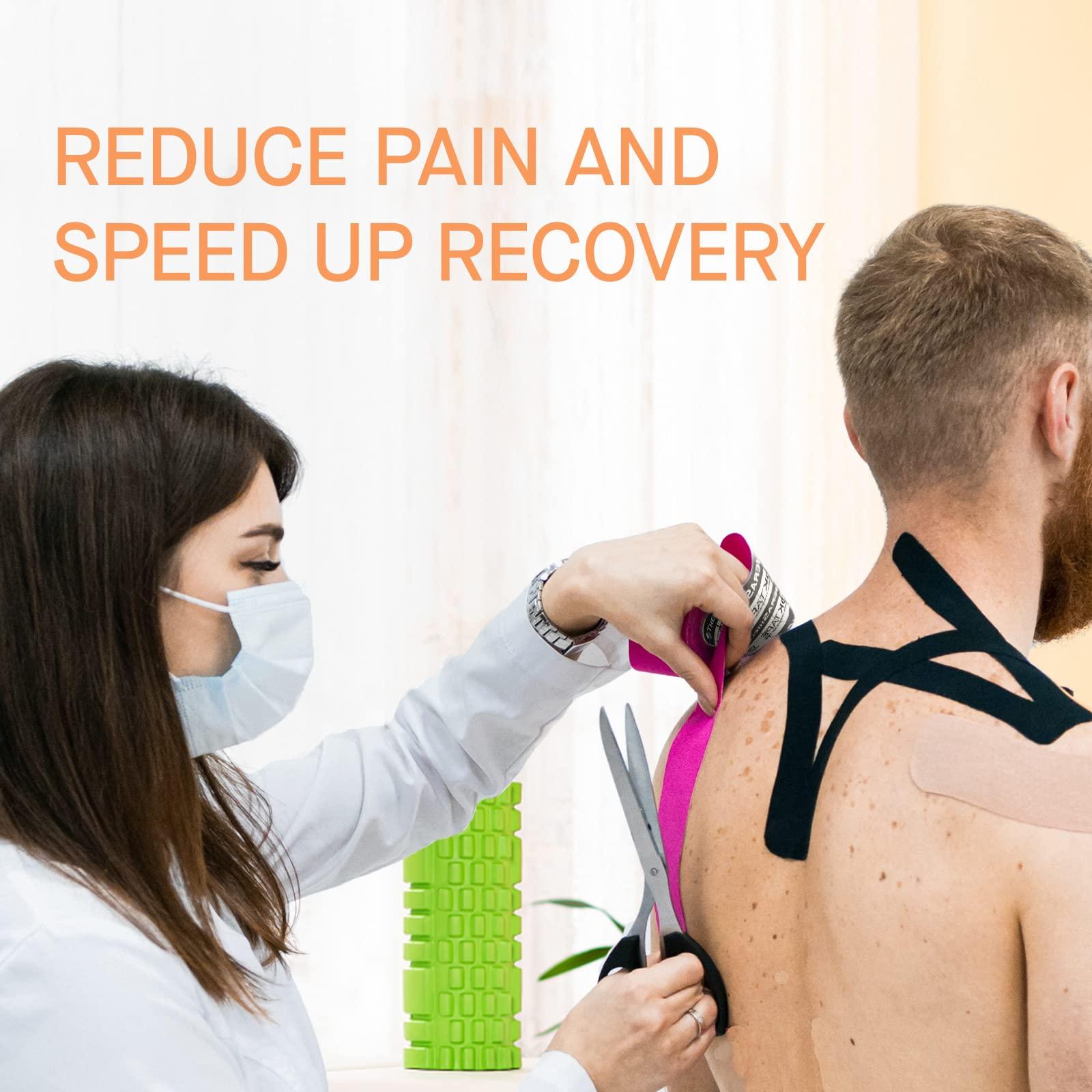 OK TAPE OK TAPE Kinesiology Tape, Basic Original Cotton Elastic Athletic Tape for Support and Recovery, Sports Tape Therapeutic Pain Relief, 2in16.4ft Uncut Roll - Pink