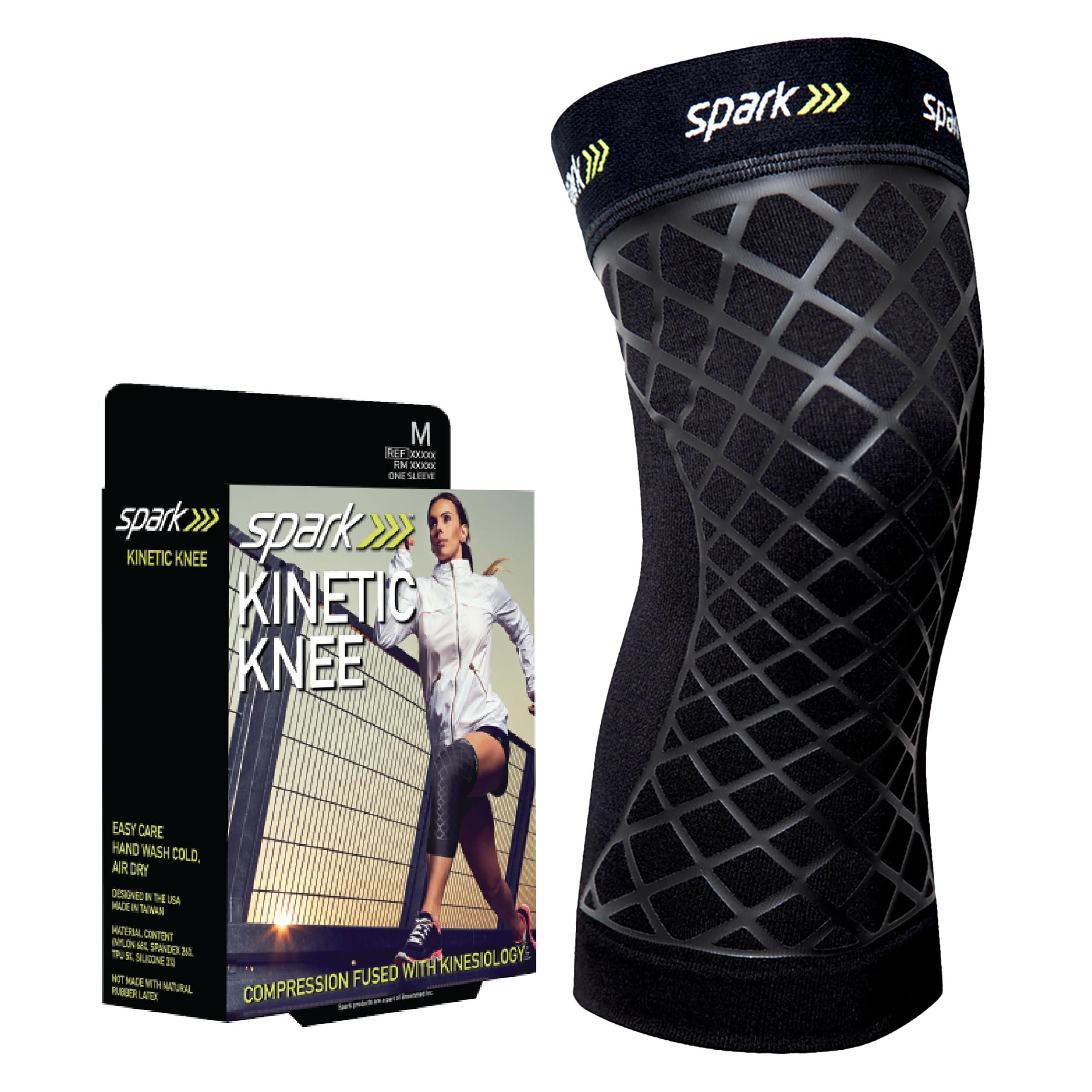 Spark Spark Kinetic Knee Sleeve - Knee Support for Women & Men - Compression Knee Brace with Embedded Kinesiology Tape - Knee Sleeve to Support Knee Pain - Medium