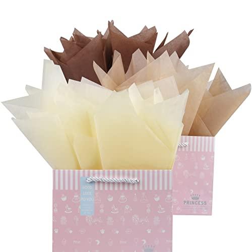 PLULON PLULON 60 Sheets Blue Tissue Paper Bulk and 60 Sheets Brown Tissue Paper Bulks