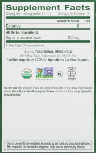 Traditional Medicinals Traditional Medicinals Organic Chamomile Herbal Tea, 16 Count