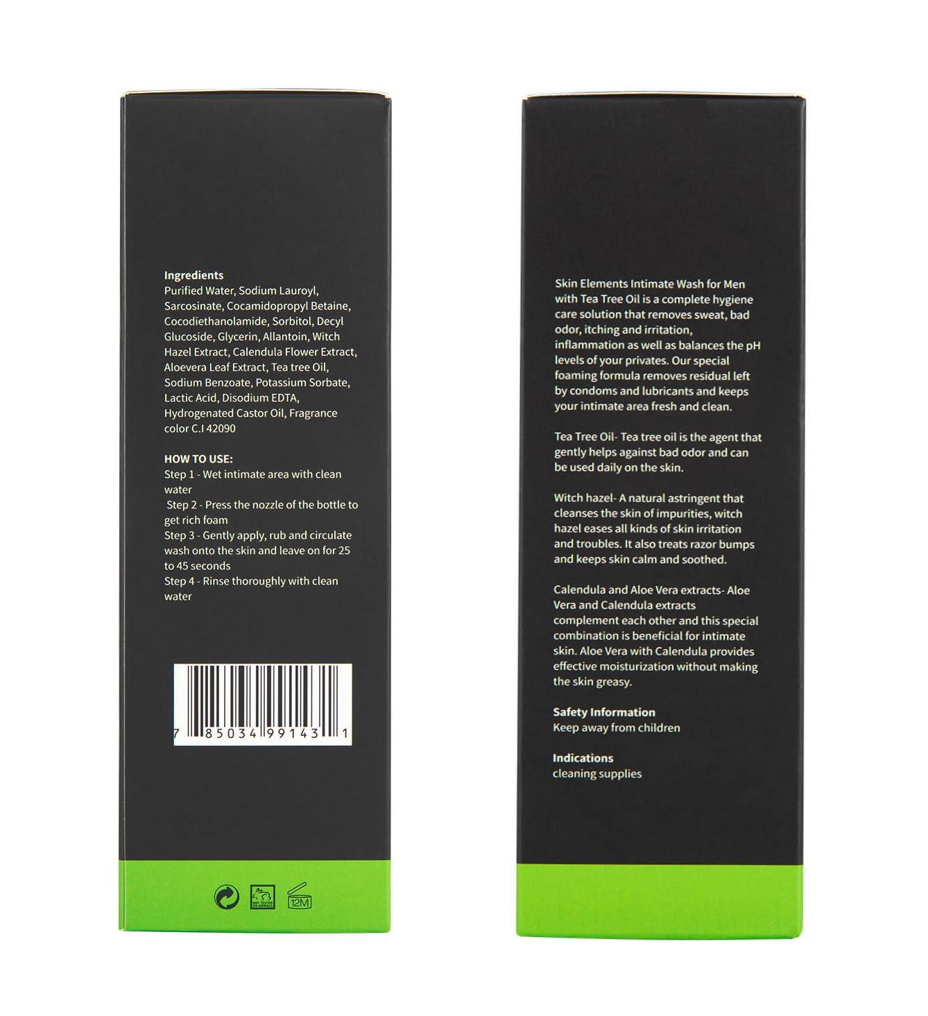 Impressive Smile Impressive Beauty Intimate Wash for Men Natural Organic with Tea Tree Oil | pH Balanced Foam Cleansing | Removes Sweat, Bad Odor, Itching, and Irritation | 4.05 fl. oz.