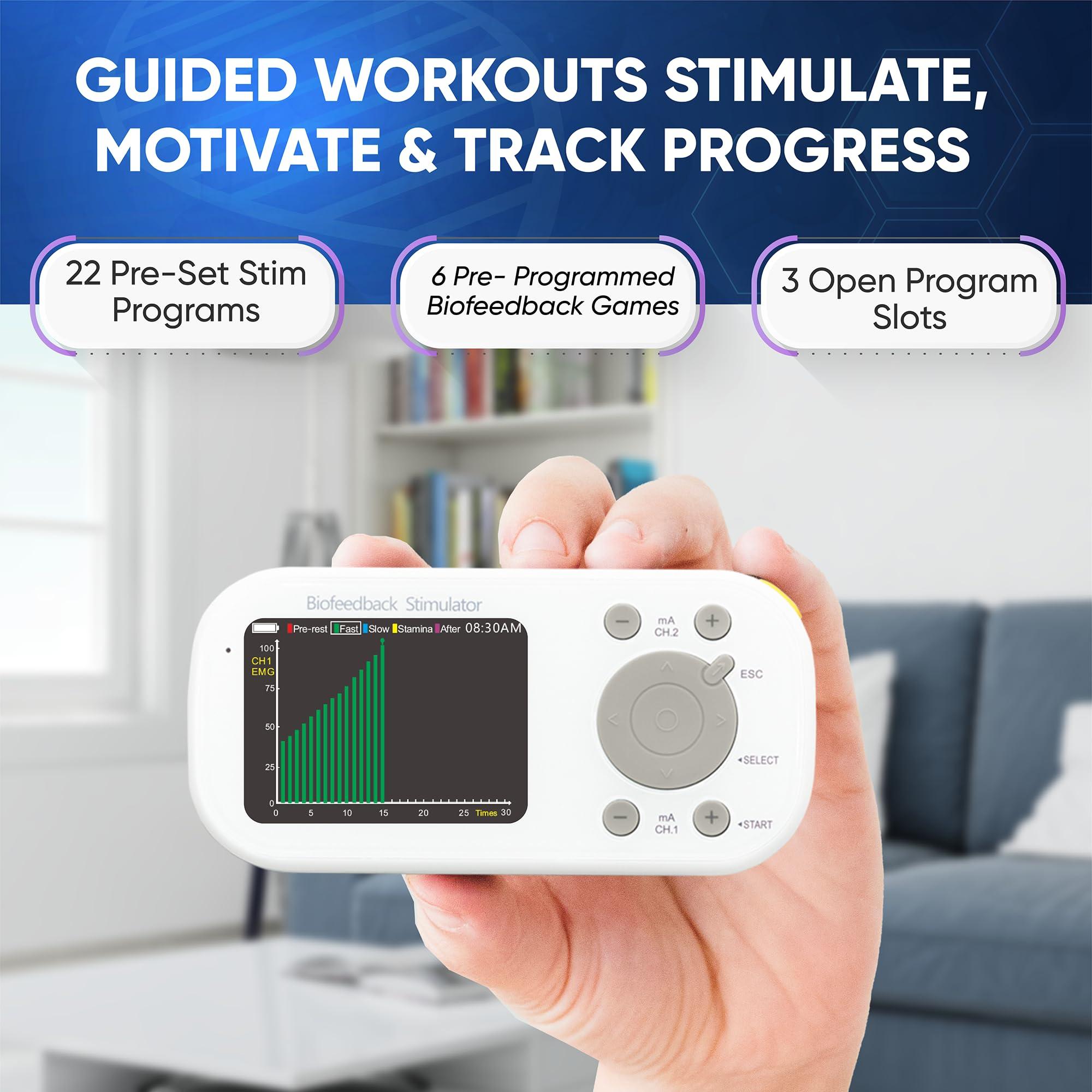 K-fit K-fit Kegel Toner Plus Biofeedback - Pelvic Floor Exercise Device for Toning and Strengthening, Incontinence - 22 Preset Stim Programs, 6 Biofeedback Games, Full Color LCD Screen, Rechargeable