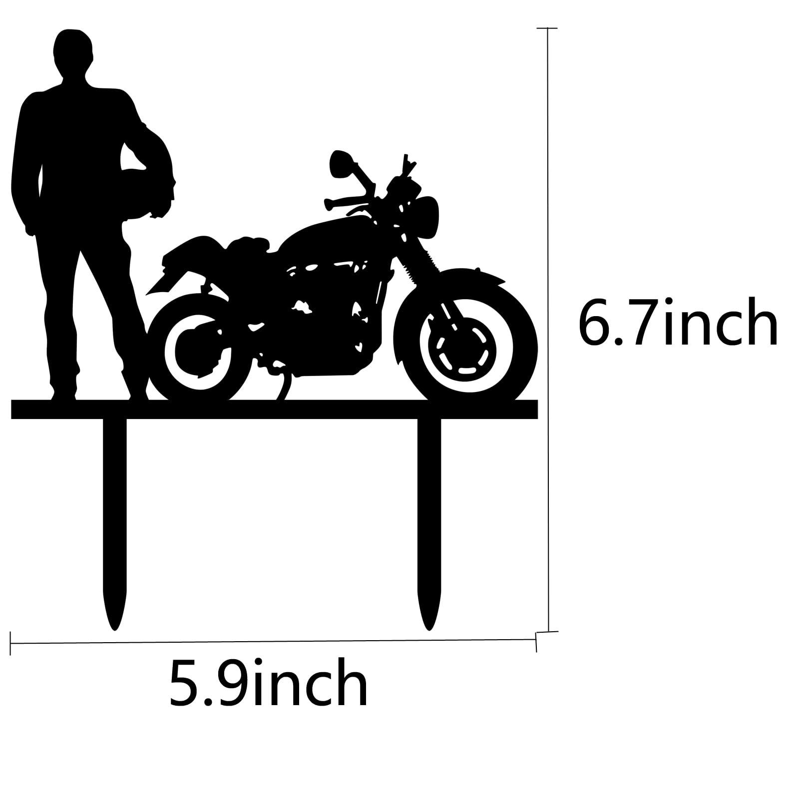 keonsatrz Motorcycle Happy Birthaday Cake Topper Motorbike Rider Racing Theme Party Cake Topper Cool biker Happy Birthday Cake Topper for Motorbike Theme Party Supplies