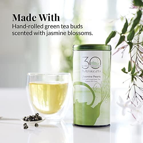 The Republic of Tea The Republic of Tea Jasmine Pearls Full-Leaf Loose Green Tea, 3.0 oz | Steeps 50 Cups | Caffeinated