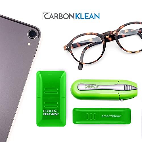 Peeps CarbonKlean Peeps Glasses Cleaner - for Eyeglasses, Reading Glasses, and More - Lens Cleaner with Carbon Microfiber Tech - Injected Green - 2 Count (Pack of 1)