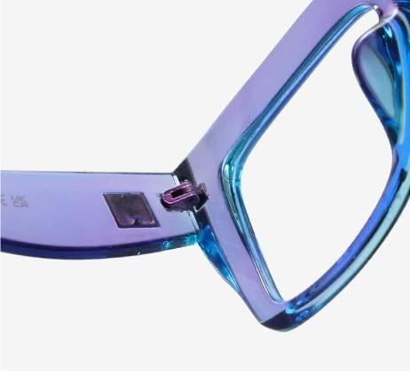 NEWADA NEWADA Oversized Cat Eye Sturdy Personality Colorful Reading Glasses Women, Large Frame Blue Light Blocking Computer Readers (Color : Blue-Green, Size : +200)