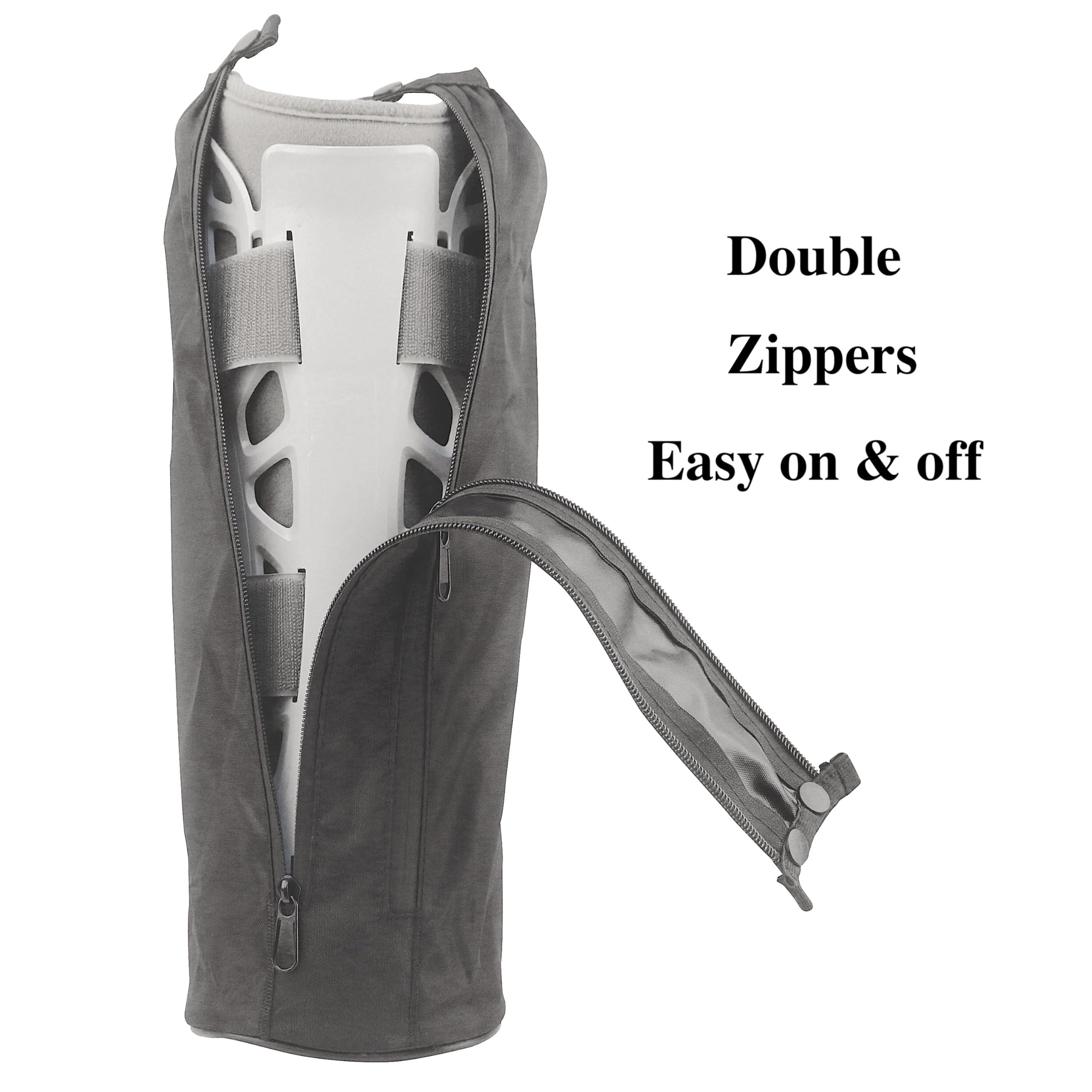 ARUNNERS ARUNNERS Medical Boot Cover Walking Brace Orthopedic Fracture Cast with Integrative Slip-Resistant Rubber Sole (Black, Tall, Small)