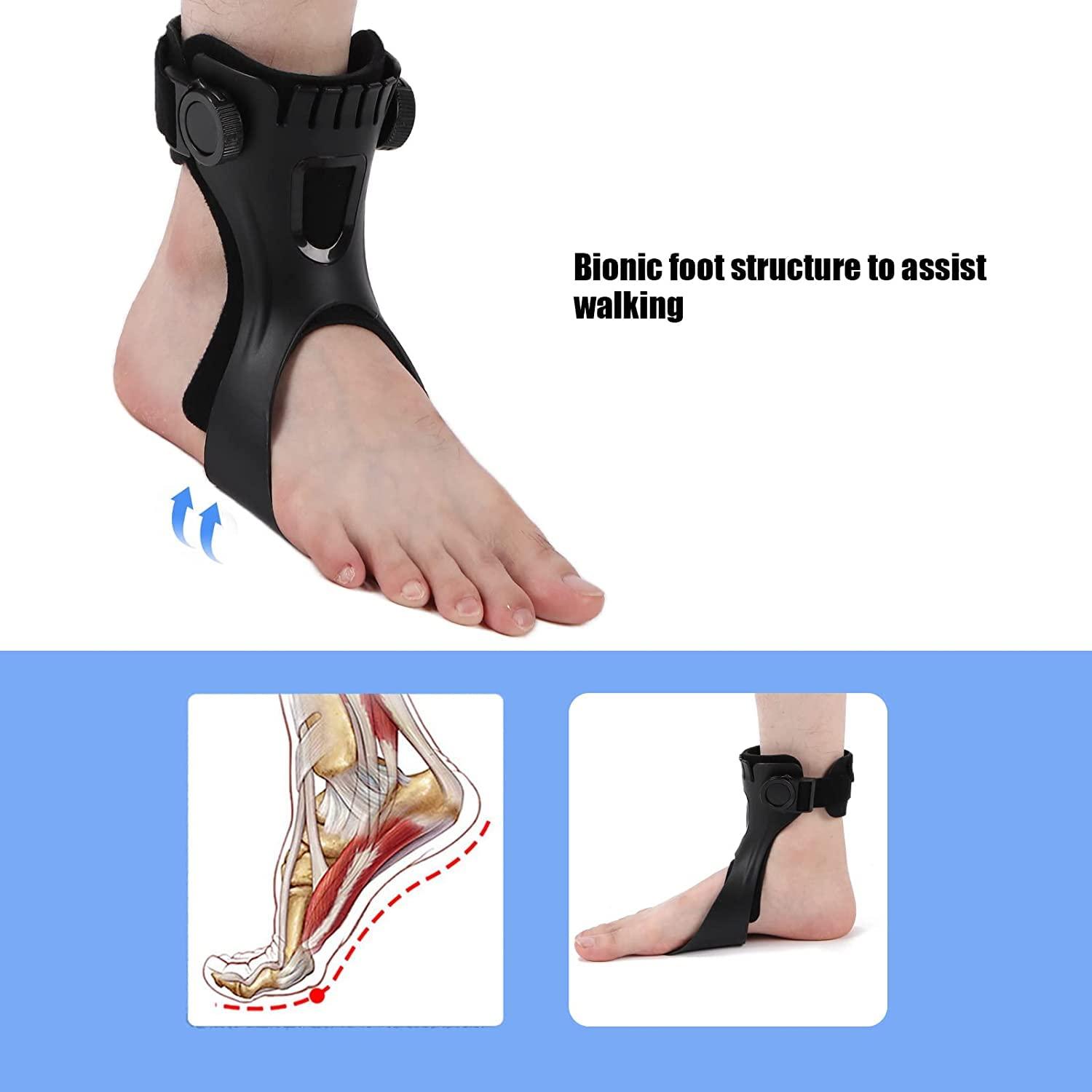 Furlove Furlove AFO Drop Foot Brace Orthosis for Hemiplegia Stroke Varus Foot Improve Walking Gait, Effective Relieve Pain for Walking with Shoes, Lightweight & Invisible (XL, Left foot)