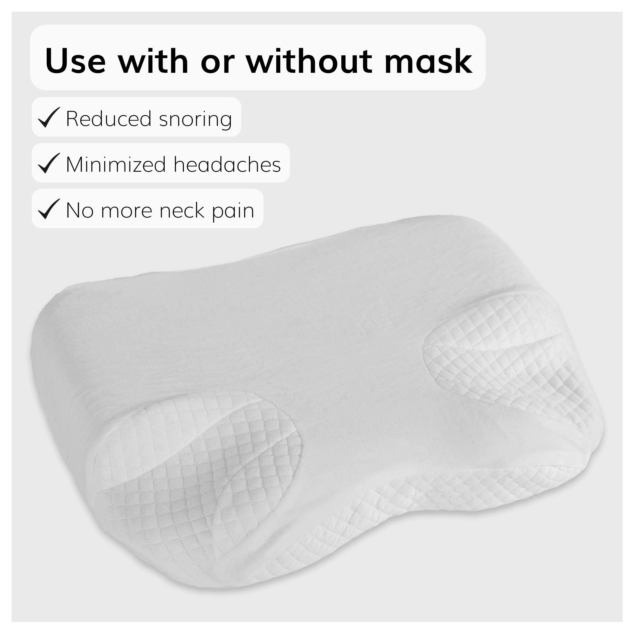 BraceAbility BraceAbility CPAP Pillow - Side Sleeper Positional Soft Memory Foam Orthopedic Contour Posture Wedge for Anti-Snoring Prevention Nasal Relief Therapy for Men and Women