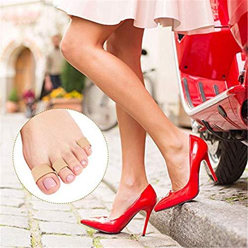 jinhemall 5 Pack Finger Sleeves Toe Tubes, Fabric Lined With Silicone Gel. Toe Sleeve Protectors, Foot Toe Pain Relief, Corn and Calluses Remover