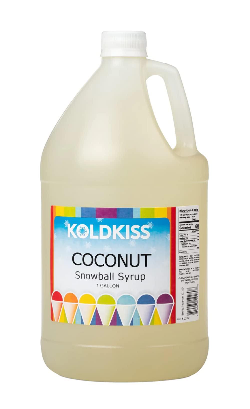 Koldkiss Koldkiss Shaved Ice and Snow Cone Flavored Syrups - One Gallon, 64 Snow cones Per Bottle - Watermelon Flavor