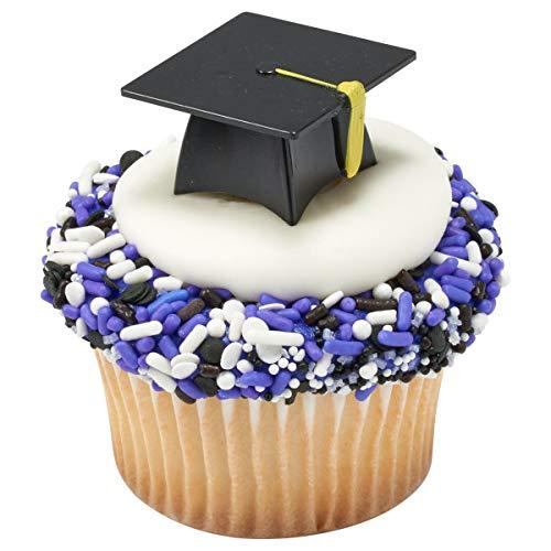 CakeDrake CakeDrake GRADUATION Grad CAP Hat 12 Party Cupcake Cake Topper Decor Pop Pics Picks