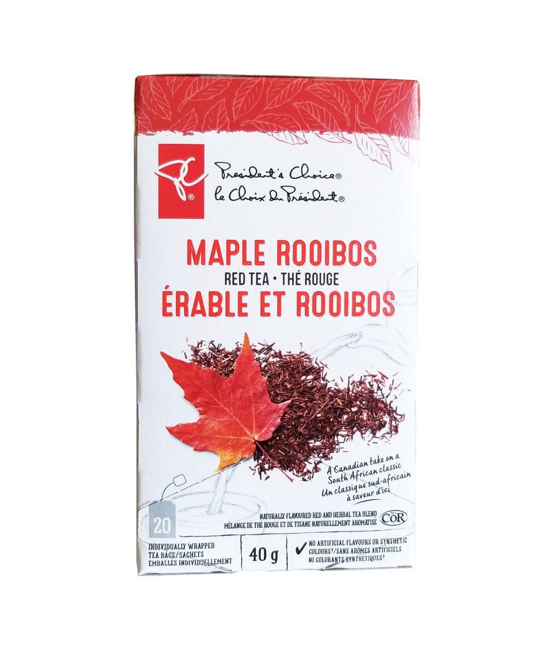 Loblaw's President's Choice Maple Rooibos Red Tea 20ct, 40g/1.4 oz., Box {Imported from Canada}