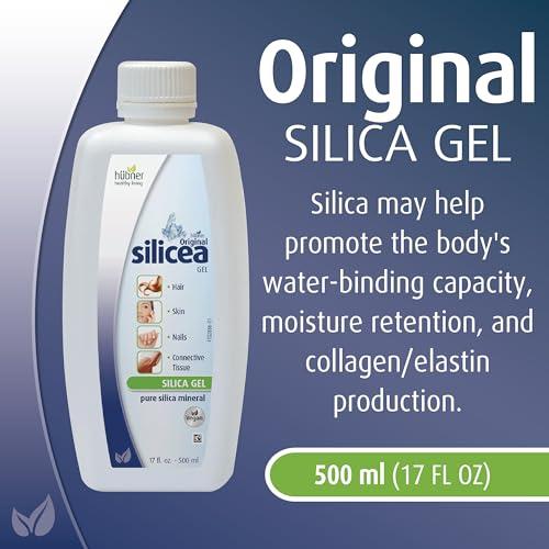 Hubner Hbner Original Silicea Gel 17 fl oz / 500 ml, 4 Pack, for Hair, Skin, Nails, and Connective Tissue, Pure Colloidal Silica Gel Formula, No Additives or Preservatives