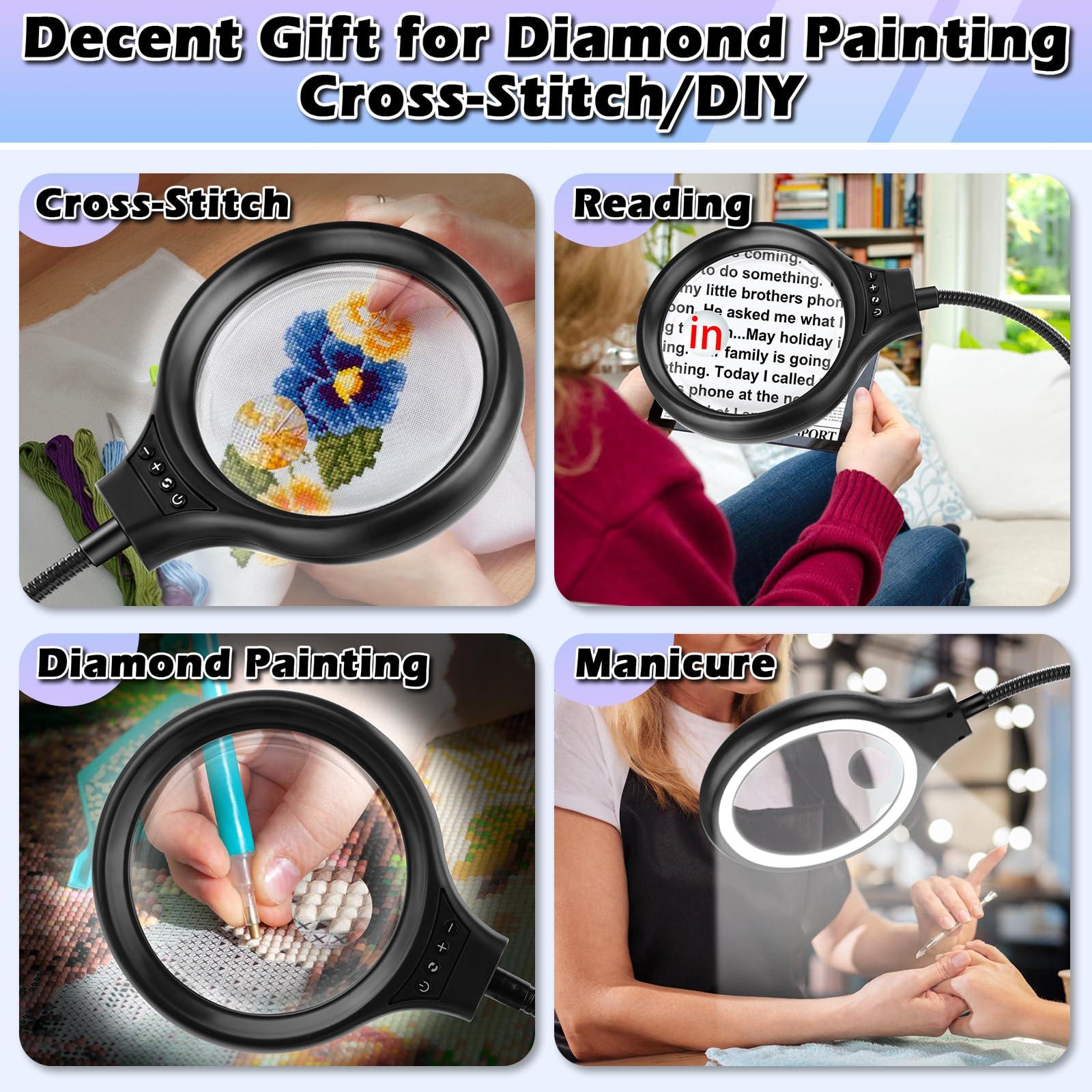 NZQXJXZ 10X 30X Large Floor Magnifying Glass with Light and Stand,36 LED Flexible Gooseneck Floor Magnifying Lamp, Lighted Magnifiers for Reading,Sewing,Crafts,Painting,DIY,Close Work,Repair