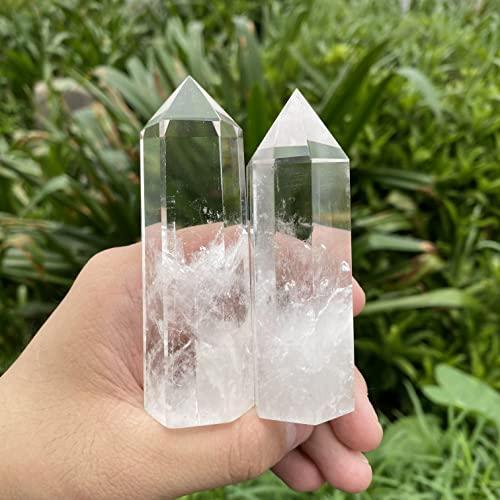 N\C Natural Clear Quartz Healing Crystal Tower Crystal Obelisk Wand Point Reki Chakra Stone Meditation Crystal Home Decor