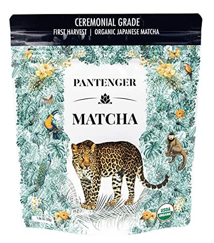 Pantenger 2 Matcha Ceremonial Grade 1 OZ Pouch and 1 Matcha Reishi Mushroom 2.12 OZ. USDA Organic. Pantenger Japanese Teas.