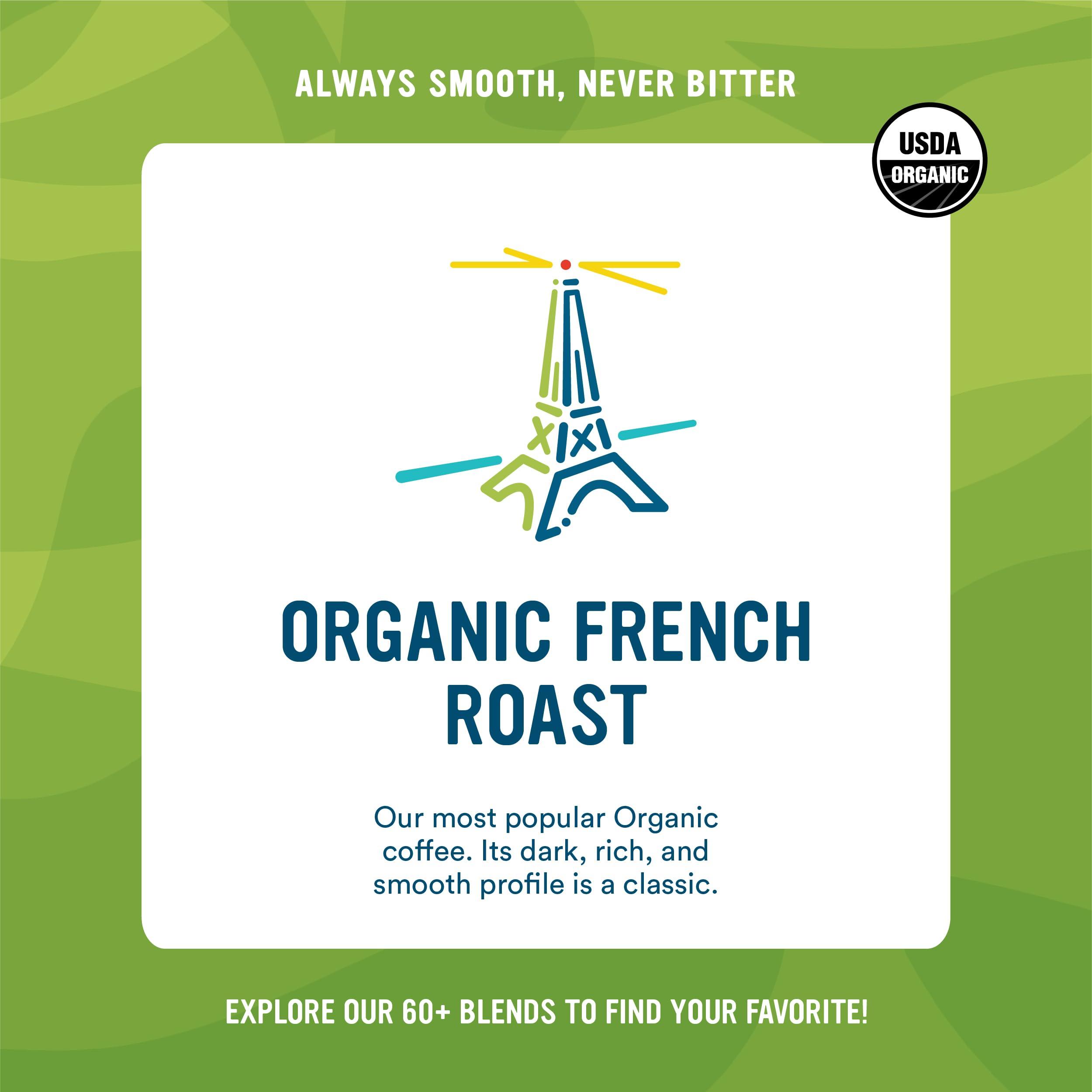 Cameron's Coffee Cameron\'s Coffee Roasted Whole Bean Coffee, Organic French Roast, 28 Ounce , (Pack of 1)