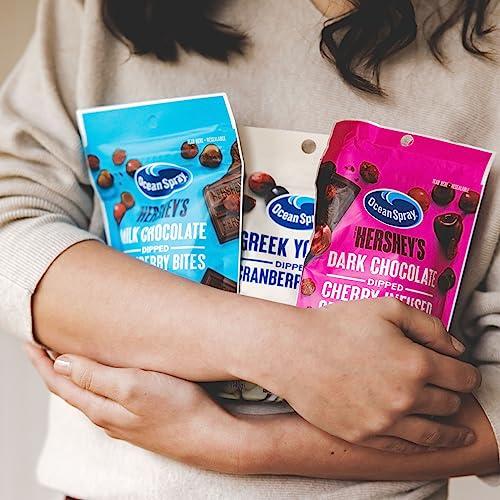 Ocean Spray Ocean Spray HERSHEYS Milk Chocolate Dipped Cranberry Bites, Chocolate Covered Dried Cranberries, 5 Oz Pouch (Pack of 12)