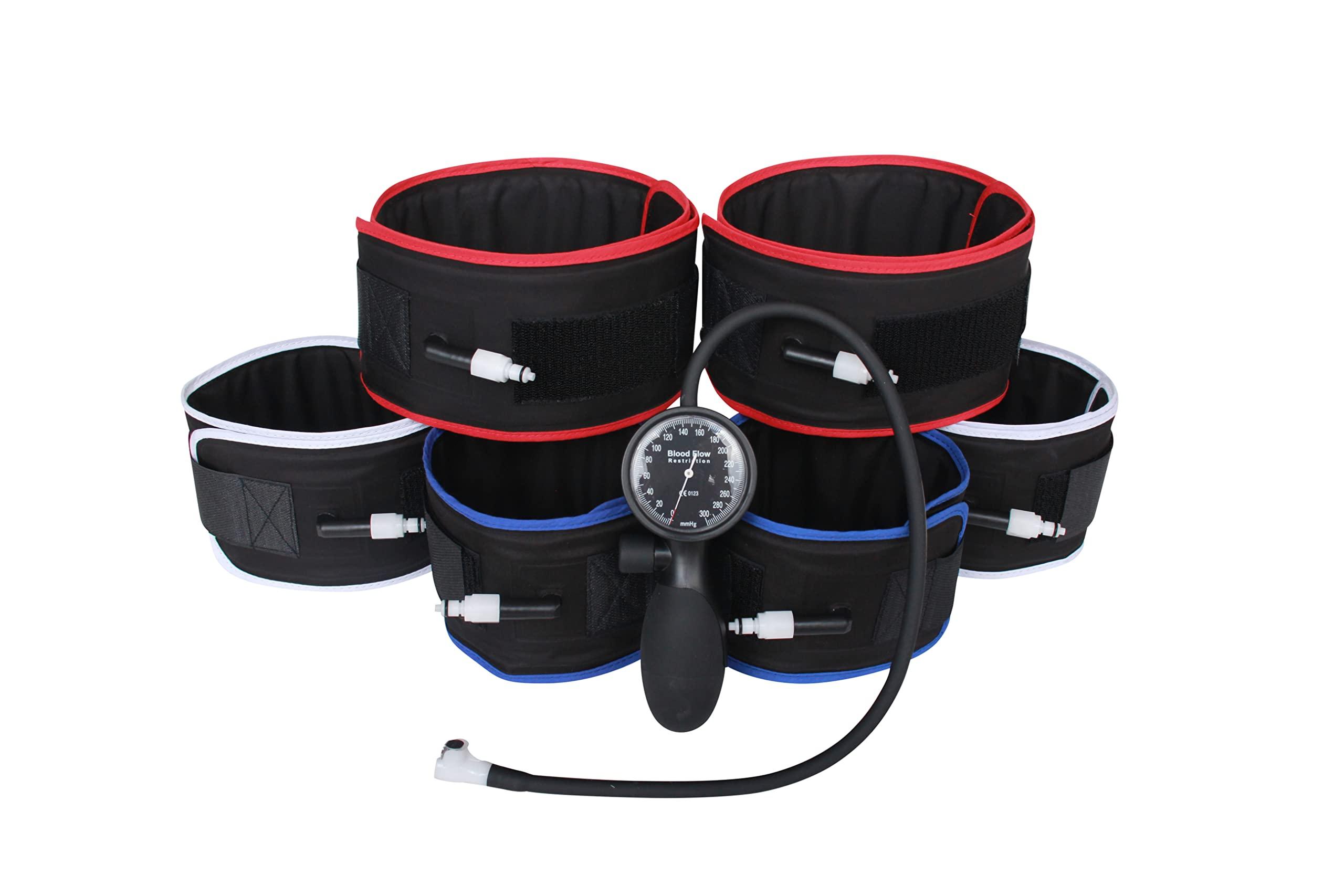 BFR Therapy Blood Flow Restriction Cuffs (BFR) Training Therapy Occlusion Restriction Cuffs with mmHg Monitor and Pump