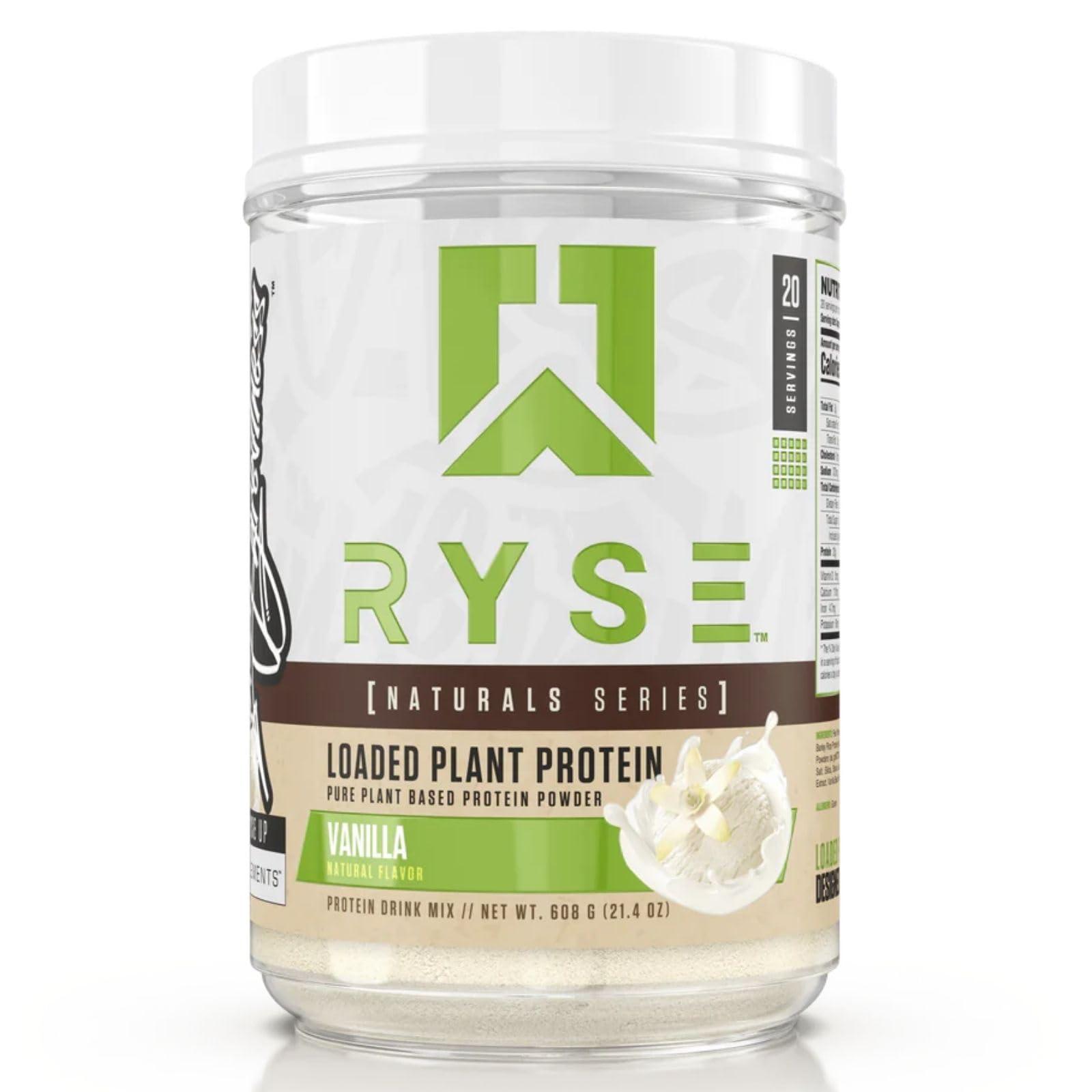 RYSE Up Supplements RYSE Naturals Series Loaded Plant Protein | 20g Protein from Pea, Chickpea, & Barley Rice | Zero Artificial Colors, Flavors, or Sweeteners | 20 Servings (Vanilla)
