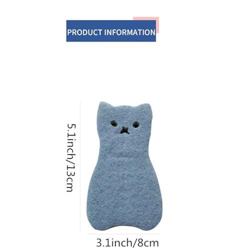 ASkinds ASkinds 8Pcs Magic Cleaning Sponge Cute Cartoon Cat Cleaning Sponge Non Scratch Dish Washing Pad Kitchen Scrubber Sponge Scouring Pad Set for Dishes Pots Pans