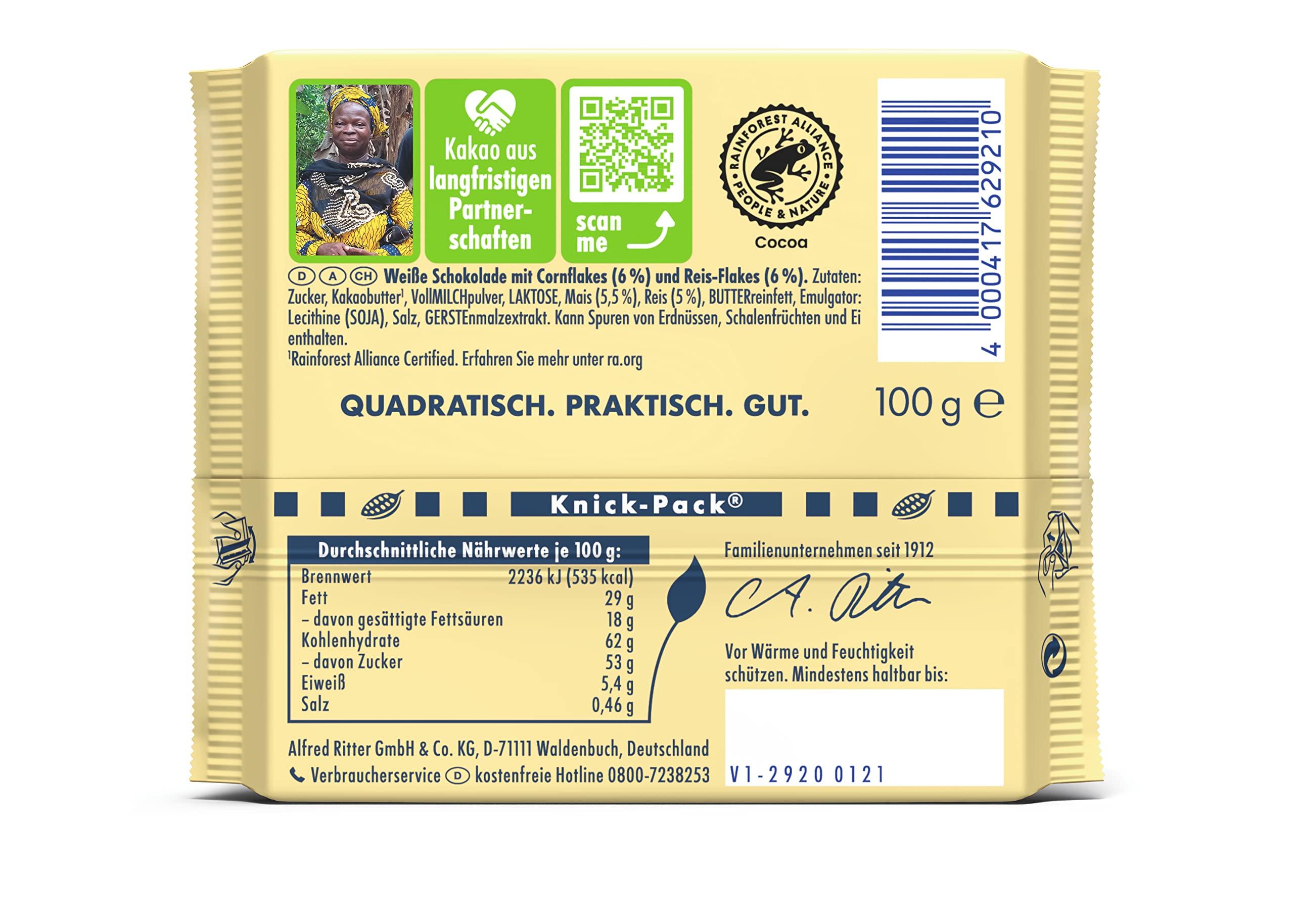 Ritter Sport Ritter Sport Chocolate | Ritter Sport With & Crisp | Ritter Chocolate | German Chocolate Bars | 3,5 Ounce Total