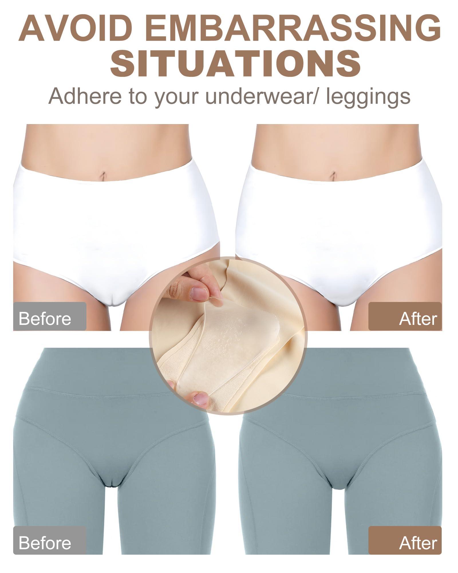 CICKEE CICKEE Camel-Not Camel Toe Concealer Silicon Insert - Seamless Camel Toe Hider Stopper Cover Pack No Camel Toe Underwear Guard Anti Cameltoe Pad for Women - 4 Pack Transparent & Nude