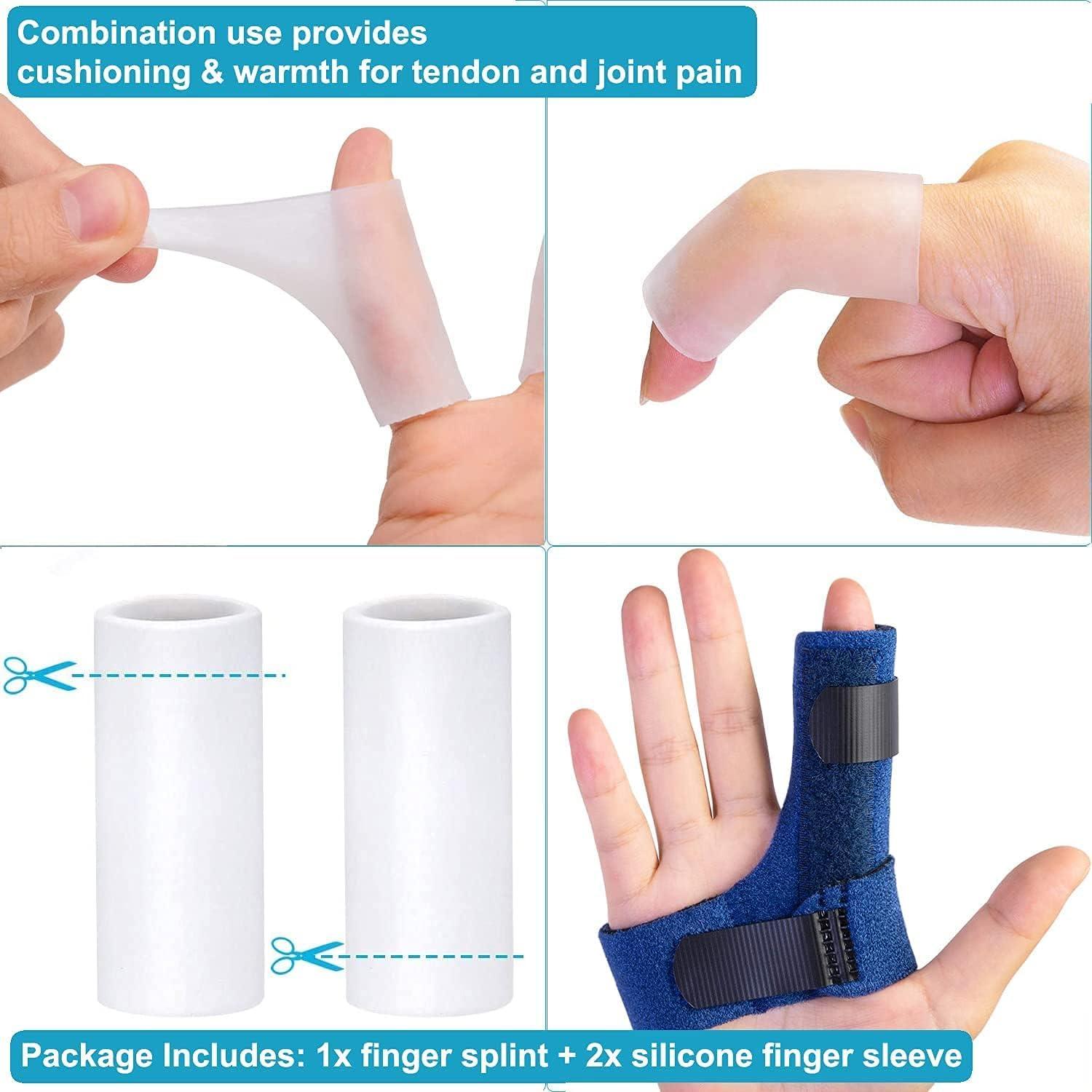Sumifun Sumifun Finger Brace, Trigger Finger Splint for Index Middle Ring Pinky Finger Arthritis Pain, Tendon Injury, Broken Mallet Finger Stabilizer Supports for Dislocated Knuckle Immobilizer Wrap for Right