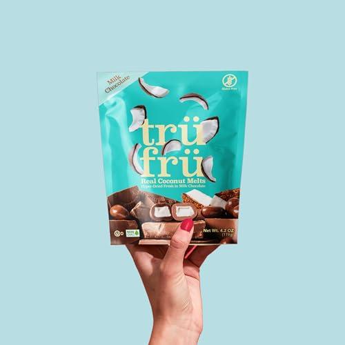 Tru Fru Tru Fru Real Coconut Melts Hyper-Dried Fresh in Milk Chocolate, 4.2 Ounce Bag