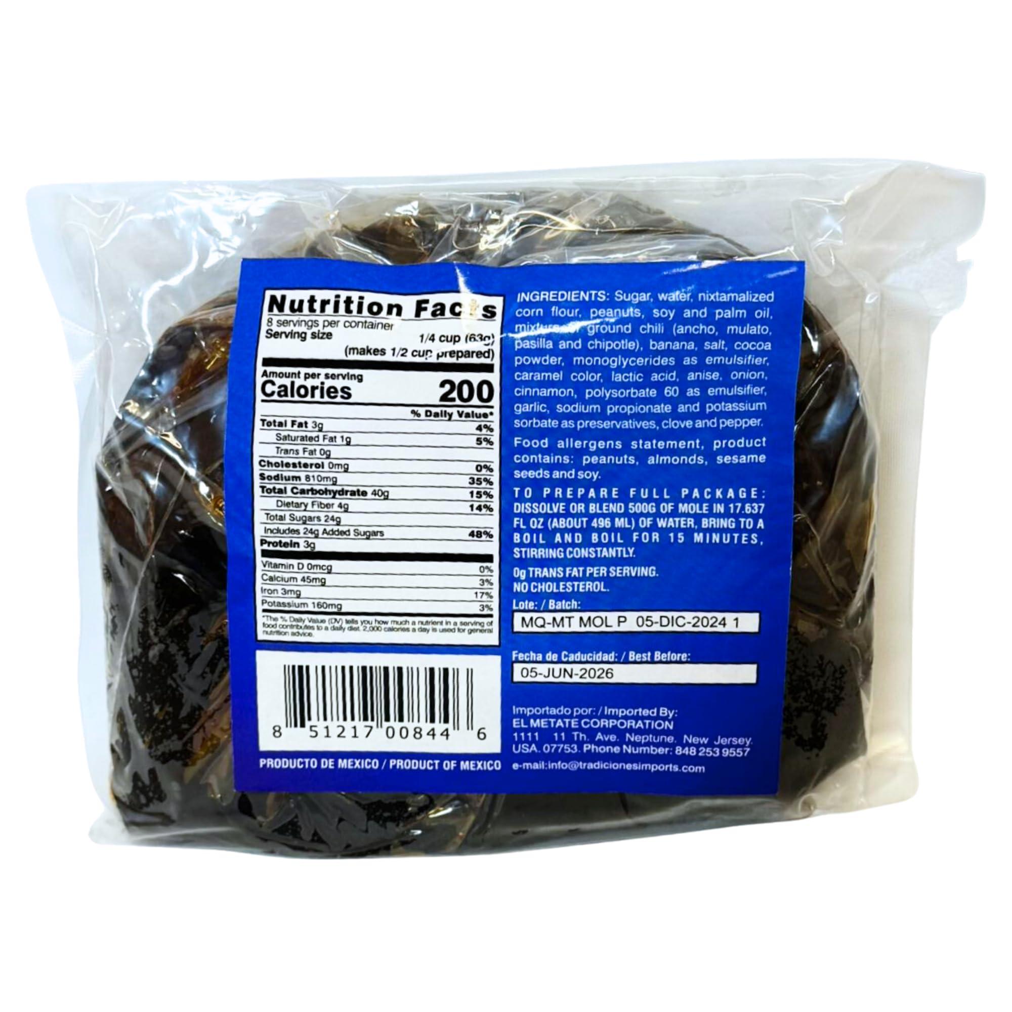 El Metate El Metate - Mole Poblano - Authentic Mole Paste from Puebla - 17.63 Oz (500g)(1.1lb)