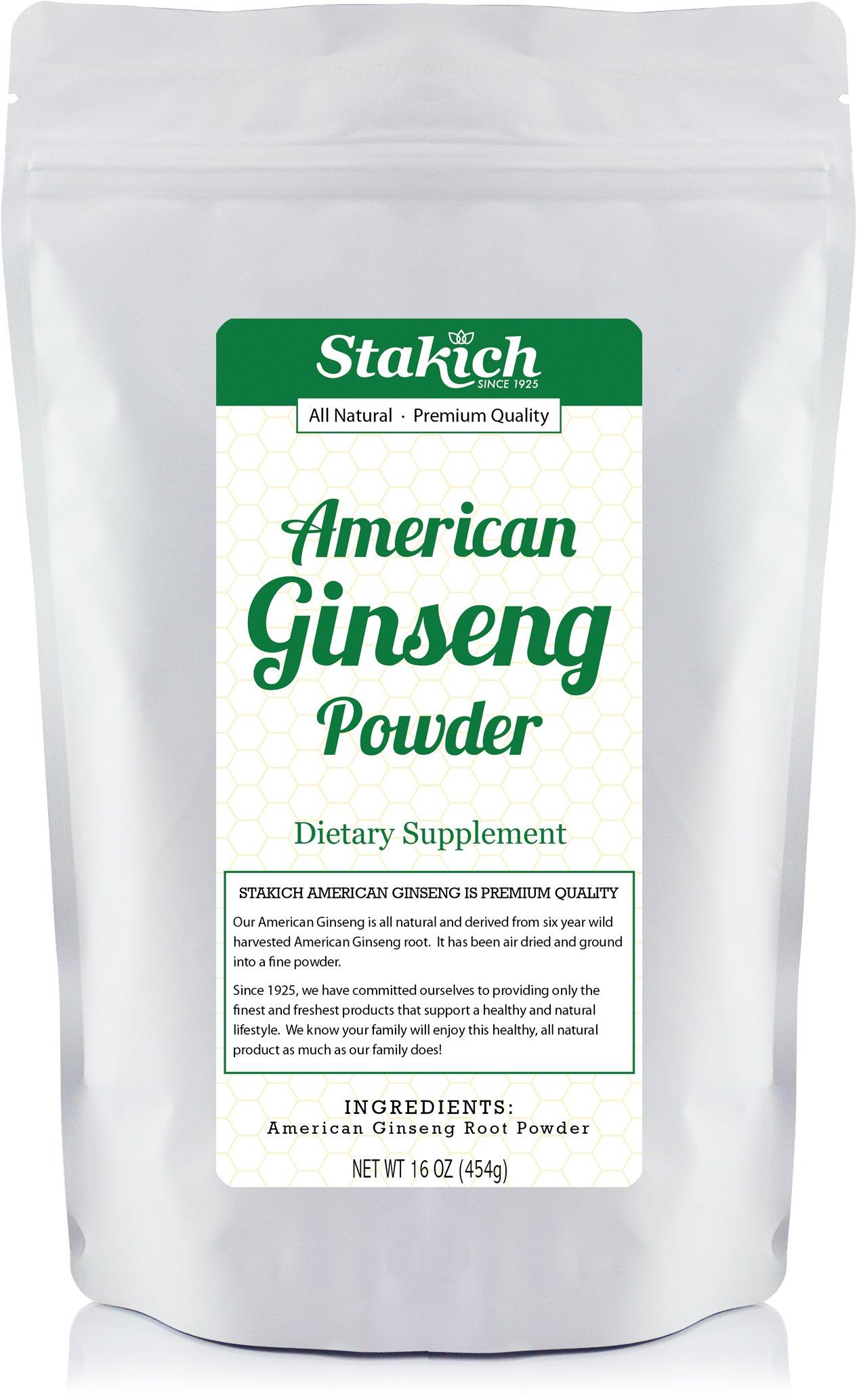 Stakich Stakich American Ginseng Root Powder - 1 Pound - Pure (1 Pound)