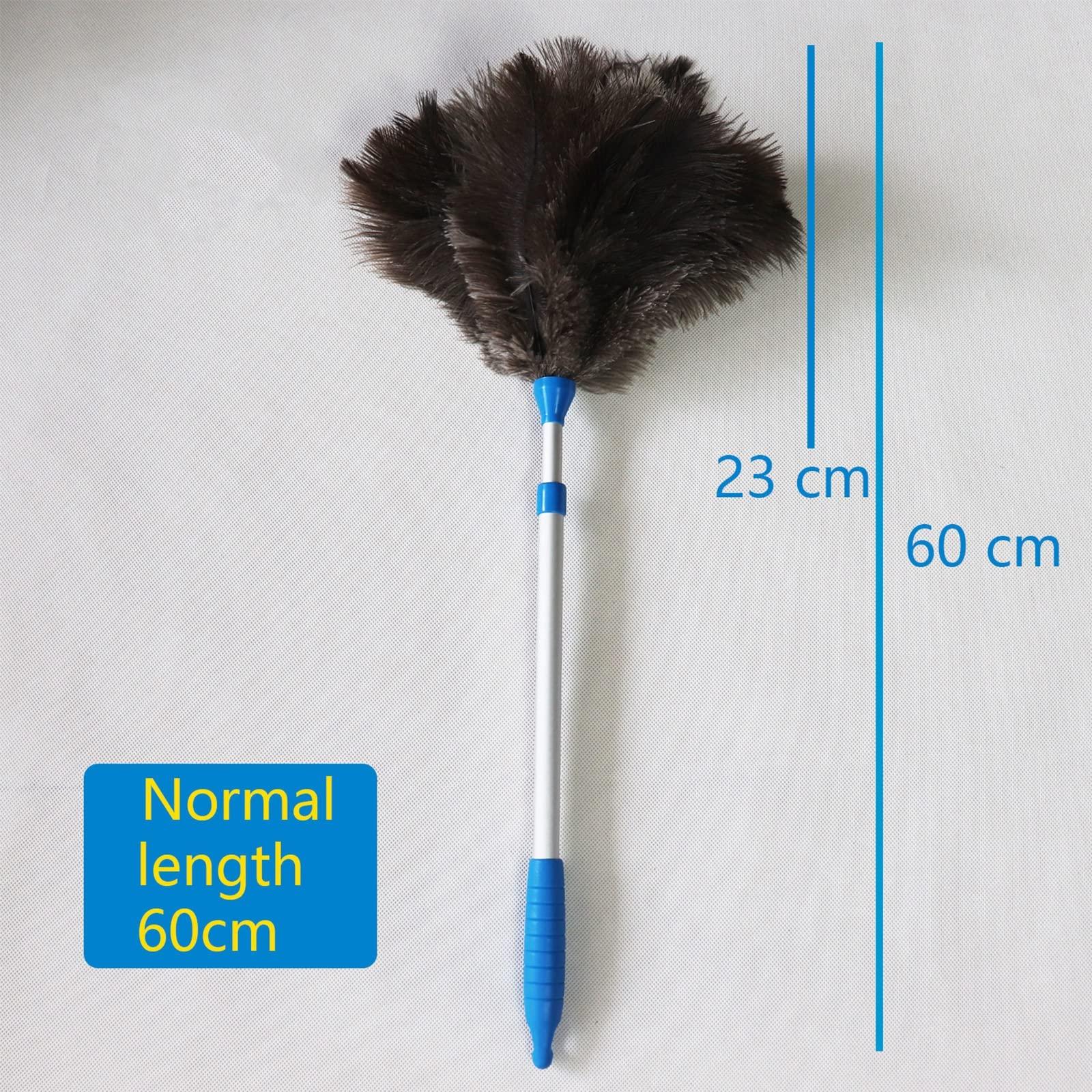 Seamue Feather Duster Feather Ostrich Feather Duster 60-70cm with Retractable Aluminum Handle Cleaning Supplies for Home Car Office Handle Dusters