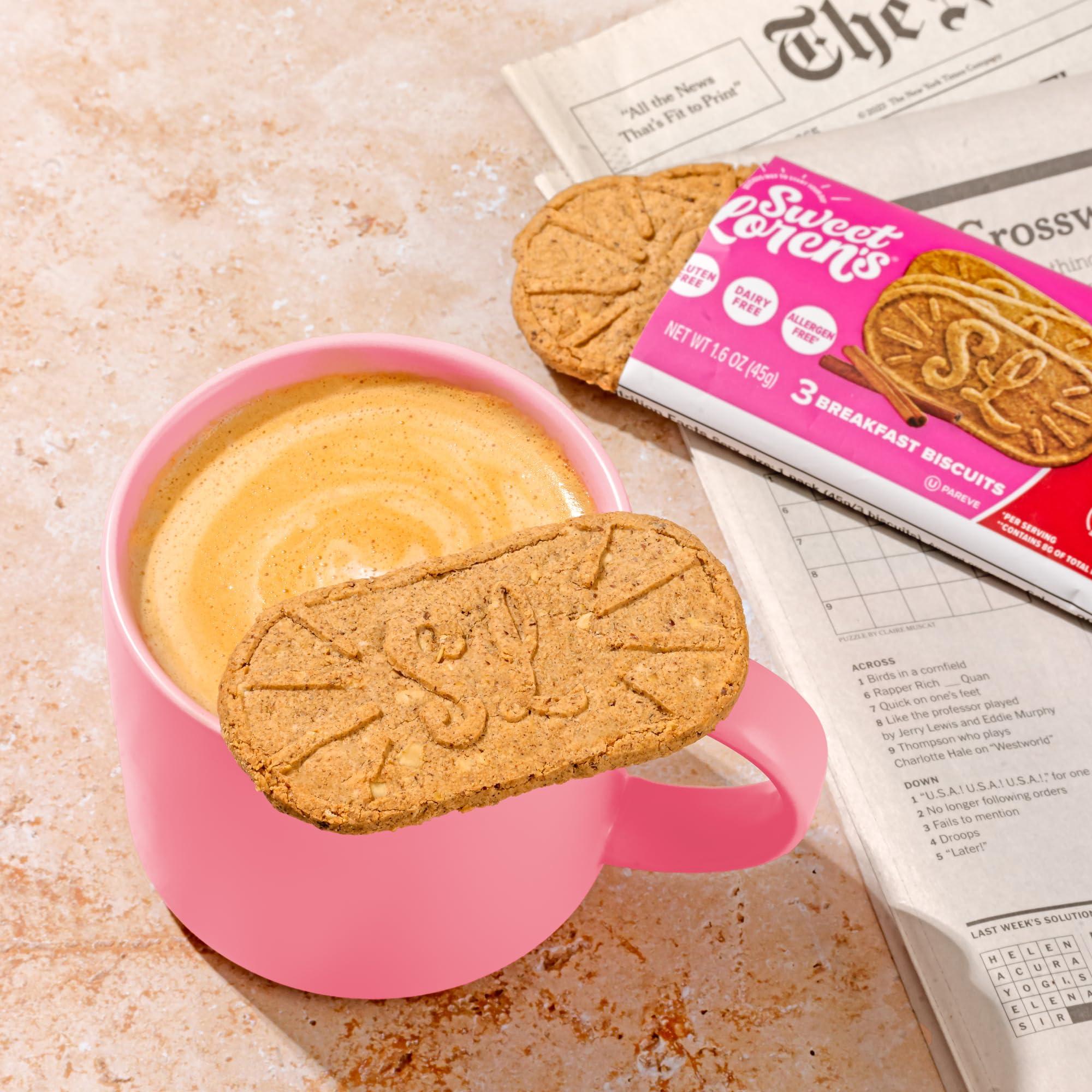 Sweet Loren\'s Sweet Loren\'s Vegan Breakfast Biscuits | Cinnamon Sugar | 4g Protein, 19g Whole Grains | Plant Based, Gluten Free, Dairy Free, Nut Free Snacks | 3 Pack (15 Total Biscuits, 1.6 ounce each)