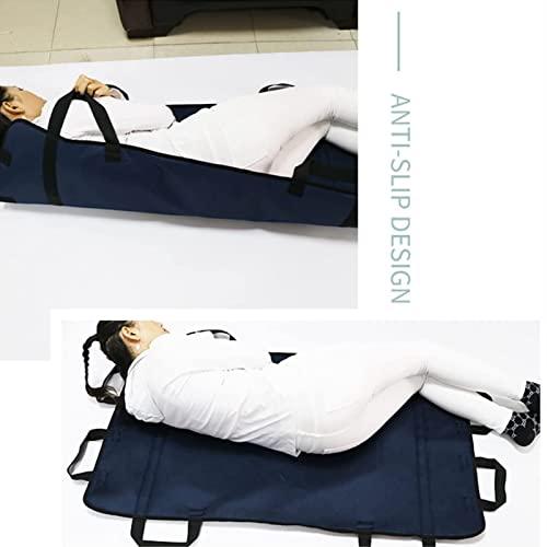 DINGFAN Transfer Blanket with Reinforced Handles,Multifunctional Bed Care Belt Turn Over Positioning Bed Pad, Reusable, Washable,for Patient/Elderly Lifting, Turning, Sliding, Moving