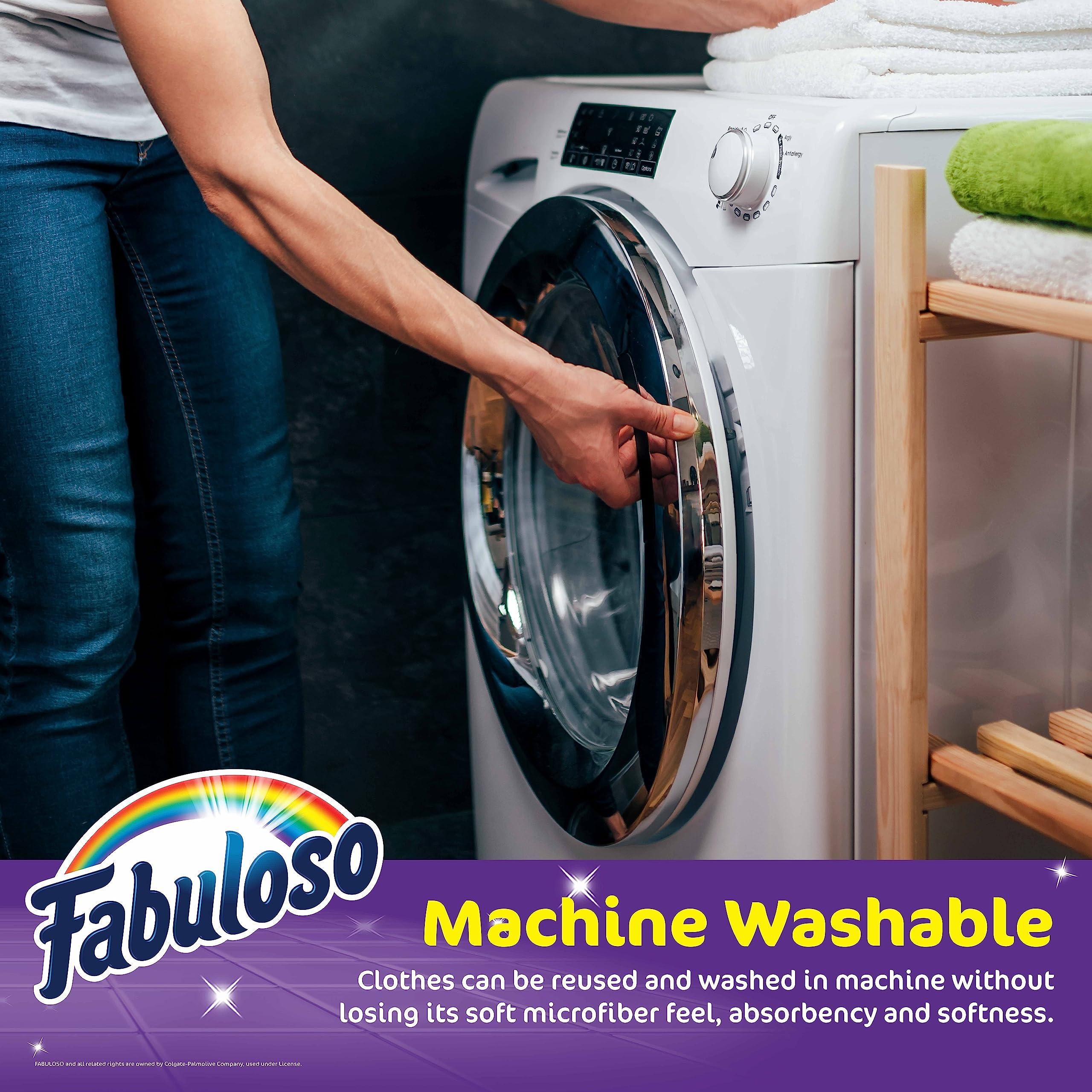 Fabuloso Fabuloso Microfiber Cleaning Cloths - Rainbow Colors - Lint-Free Microfiber Cloths for House, Kitchen, and Car - Reusable, Washable, Absorbent Towels for Glass, Windows & Wood Furniture - 1 Pack, 8 Ct