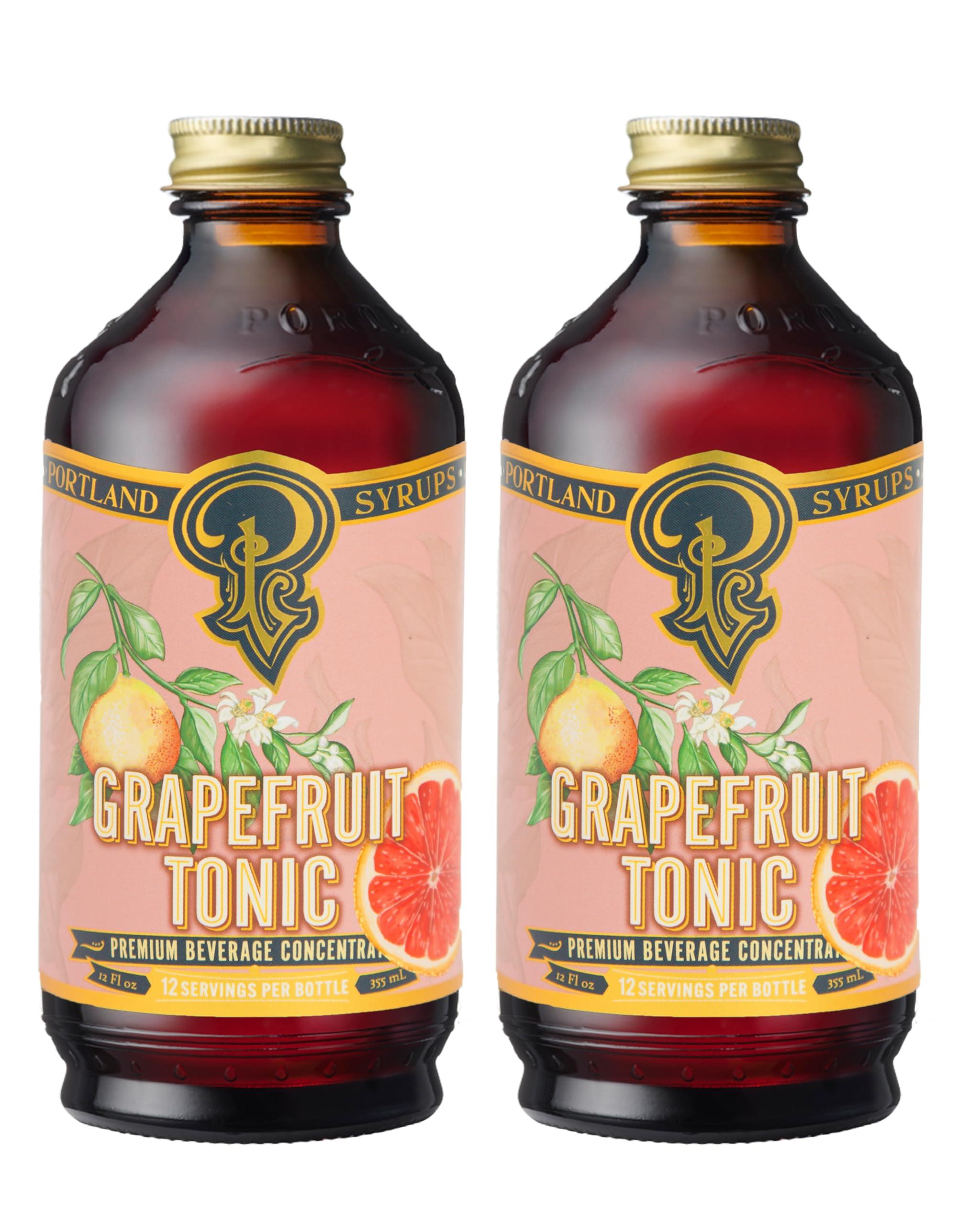 P Portland Syrups Portland Syrups Grapefruit Tonic Syrup - Craft Delicious Cocktails, Mocktails, Tea, Soda, Coffee Drinks, and More - 12 oz with 24 Servings (Pack of 2)