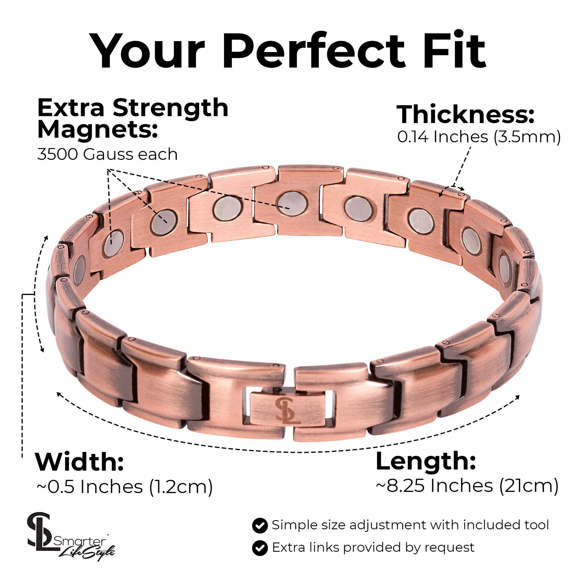 Smarter LifeStyle Smarter LifeStyle Elegant Copper Magnetic Bracelet for Men, Adjustable Bracelet Length with Sizing Tool for Perfect Fit, Magnetic Bracelets for Men, Mens Copper Bracelet