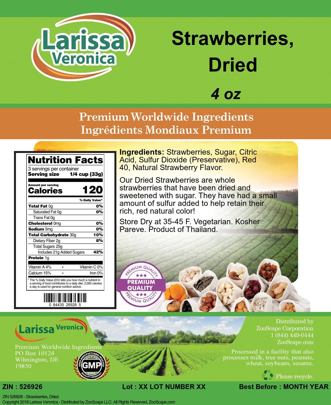 Larissa Veronica Strawberries, Dried (4 oz, ZIN: 526926)