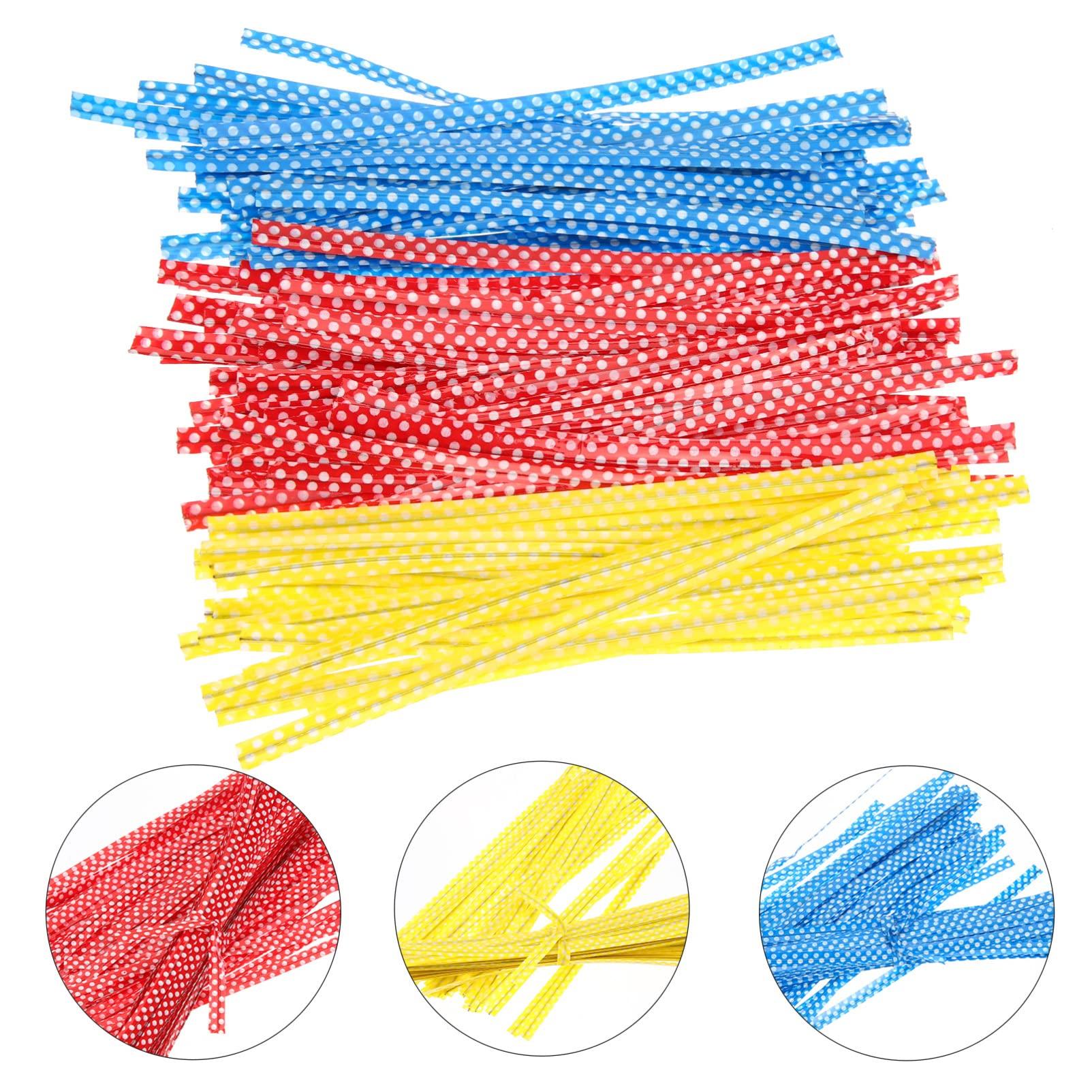 Gadpiparty Gadpiparty Twisty Ties 300pcs Dot Ties Bag Ties Bag Ties Twists Sandwich Freezer Bag Ties Decorative Ties for Cellophane Party Bag Bags Wedding Party Candy Bags Bread Ties