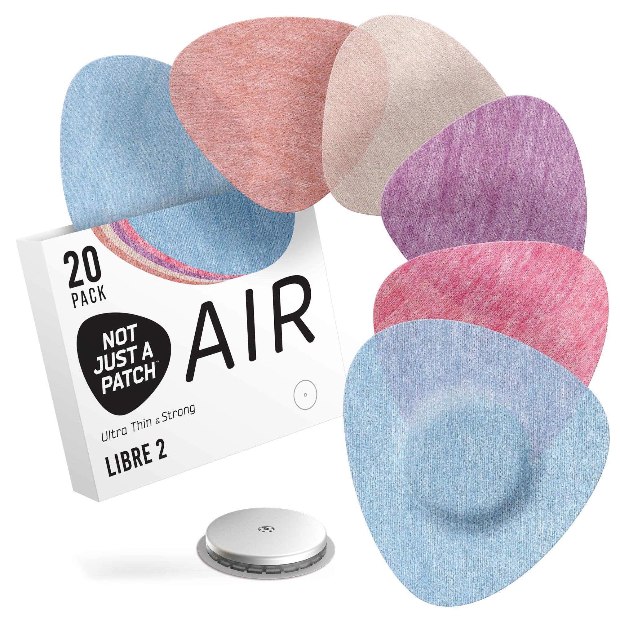 NOT JUST A PATCH Not Just A Patch Freestyle Libre 2 Covers (20 Pack) - Thin, Strong and Light, Ultra-Long 14 Day Adhesion - Durable Lingo CGM & Libre 2 Sensor & Protector Patches - Air Libre 2 Multicolor