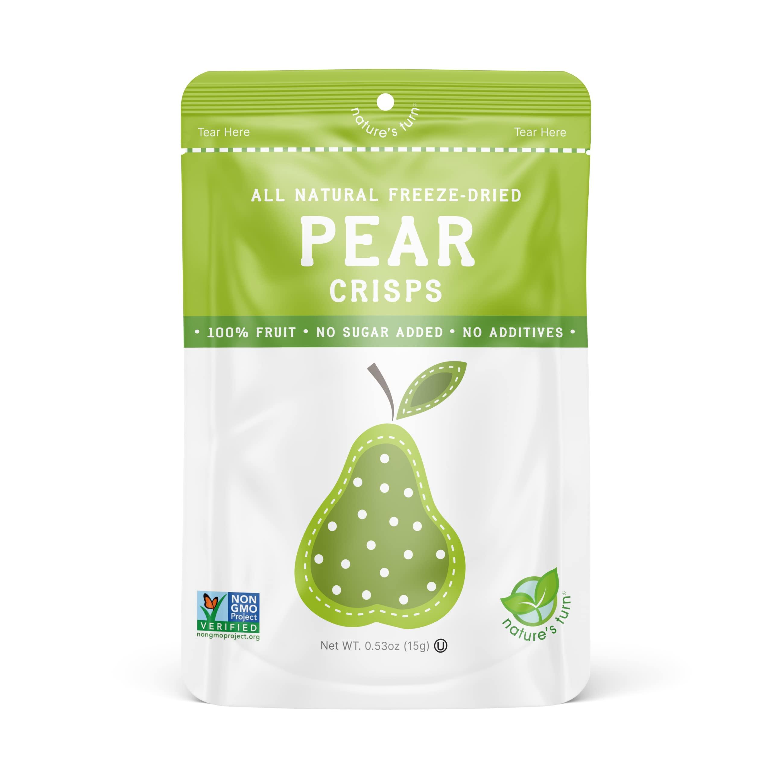 Nature's Turn Natures Turn Freeze-Dried Fruit Snacks, Pear Crisps, Pack of 12 (0.53 oz Each)
