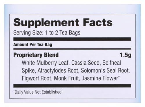 Bravo Tea Bravo Tea Sugar Level Herbal Tea with White Mulberry, Naturally Caffeine Free, Vegan Friendly, Gluten Free & Non-GMO, 20 Tea Bags (Pack of 6)