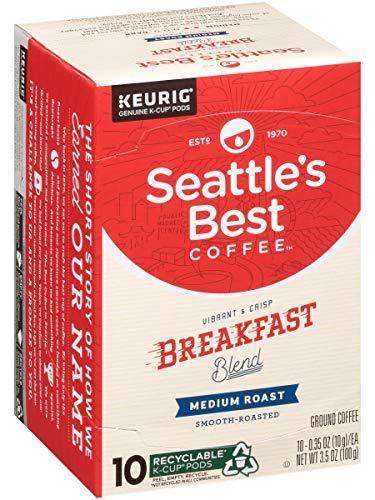 Seattle's Best Coffee Seattle’s Best Coffee K-Cup Pods, Breakfast Blend, Medium Roast Smooth-Roasted Ground Coffee, 10 CT K- Cups/Box (Pack of 1 Box)