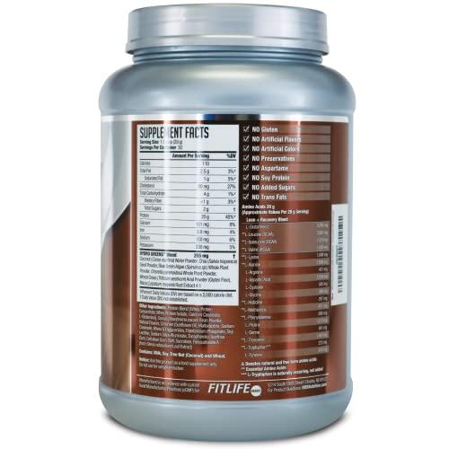 AMPLIFY AMPLIFY NDS Nutrition Smoothie Premium Whey Protein Powder Shake with Added Greens and Amino Acids - Build Lean Muscle, Gain Strength, Lasting Energy, and Lose Fat - Double Chocolate (30 Servings)
