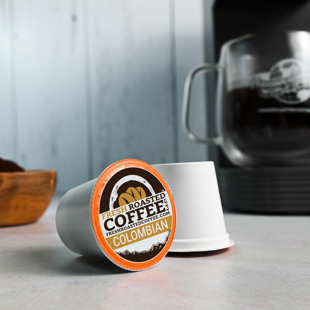 Fresh Roasted Coffee Fresh Roasted Coffee, Colombian, Medium Roast, 96 Pods for K Cup Brewers