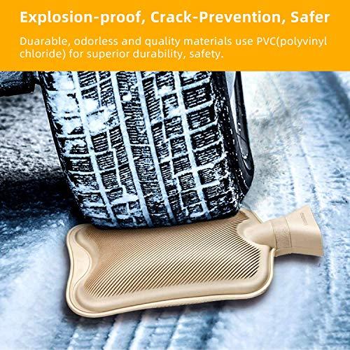 Fythao Hot Water Bottle with Soft Cover (2 Liter) Classic Rubber Hot Water Bag for Cramps, Neck, Shoulders Pain Relief, Hot Cold Pack for Hot and Cold Therapy and Feet Warmer, Great Gift for Women and Girls