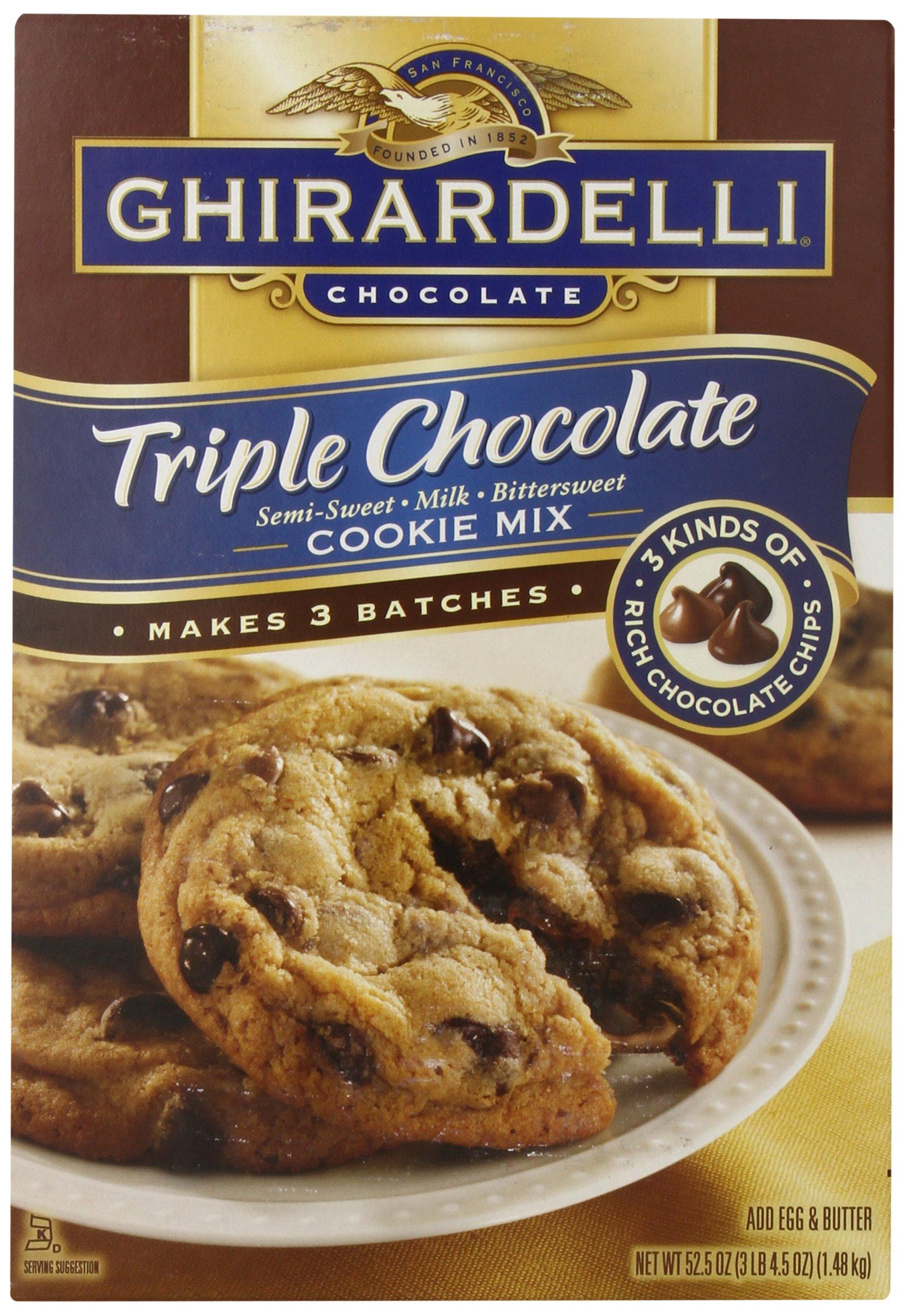 Ghirardelli Ghirardell Chocolate Triple Chocolate Semi Sweet- Milk- Bittersweet Cookie Mix - 52.5 oz
